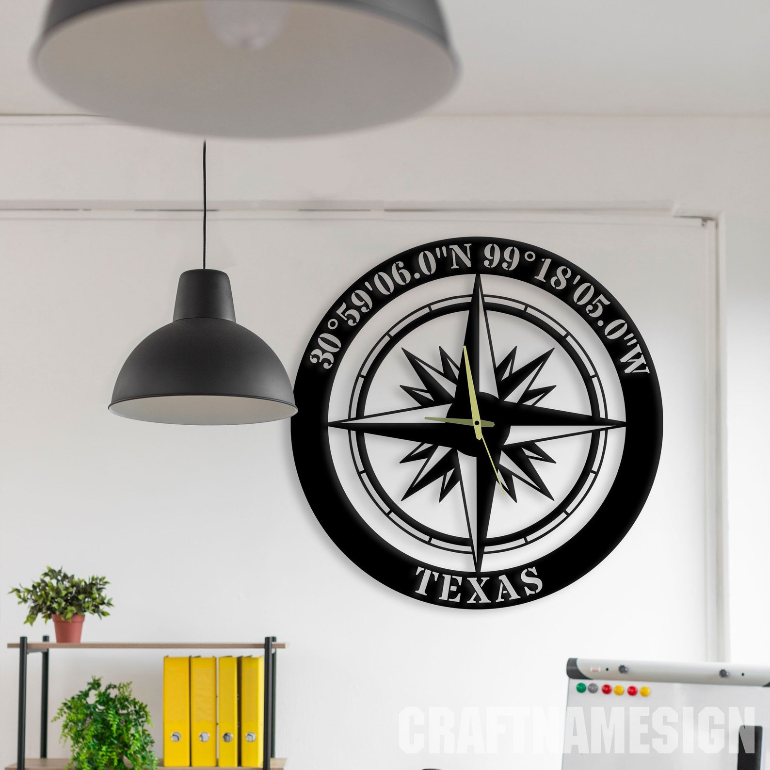 Customized Compass Metal Wall Clock, Wall Clock Unique for Home Decor ...