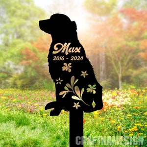Custom Golden Retriever Dog Memorial Stake, Personalized Golden Dog Garden Memorial, Pet Memorial Plaque, Cemetery Stake, Dog Loss Gift