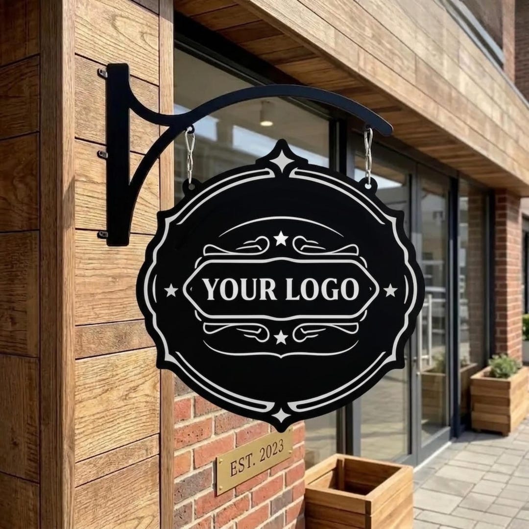 Create Store Signs Custom Hanging Sign, Personalized Storefront Business Sign, Morden ...