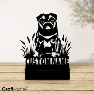 Personalized Pug Dog Metal Stand for Phone and Tablet, Pug Dog Lover Name Phone Desk Holder, Unique Office Table Decor, Dog Lover Gift