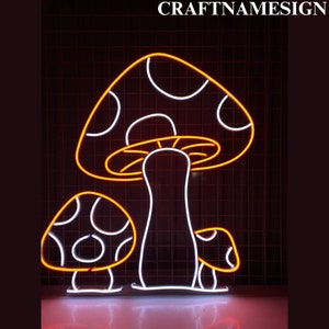 Mushroom Neon Sign, Mushroom Neon Sign, Custom Neon Lights, Mushroom Lover Gifts, Vegetable Store Wall Decor, Mushroom Lover Gifts