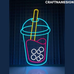 Milk Tea Neon Sign, Bubble Tea Led Sign, Custom Neon Sign, Milk Tea Store Wall Decor, Boba Tea Shop Wall Art, Bubble Tea Led Light