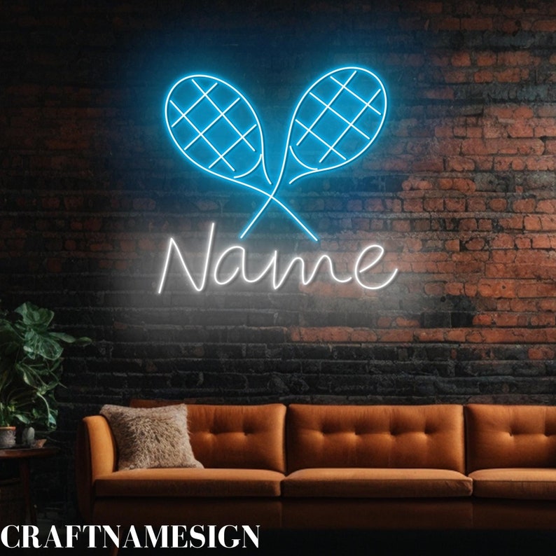 Tennis Racket Sign Custom Custom Tennis Neon Sign, Tennis Racket Led Sign, Custom Neon Light for ...