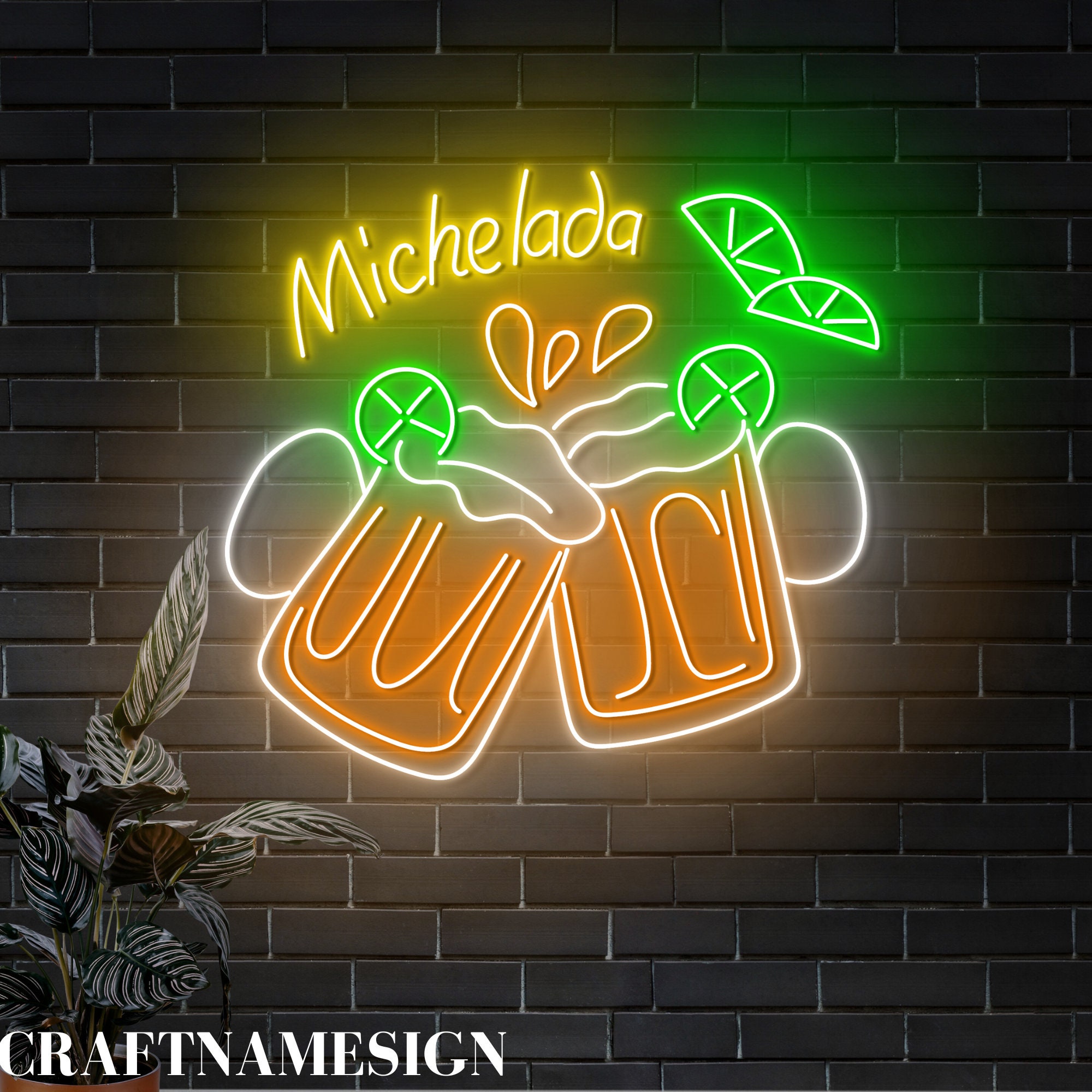 Open Michelada Cocktail Bar Neon Sign, Mexican Michelada Cocktails