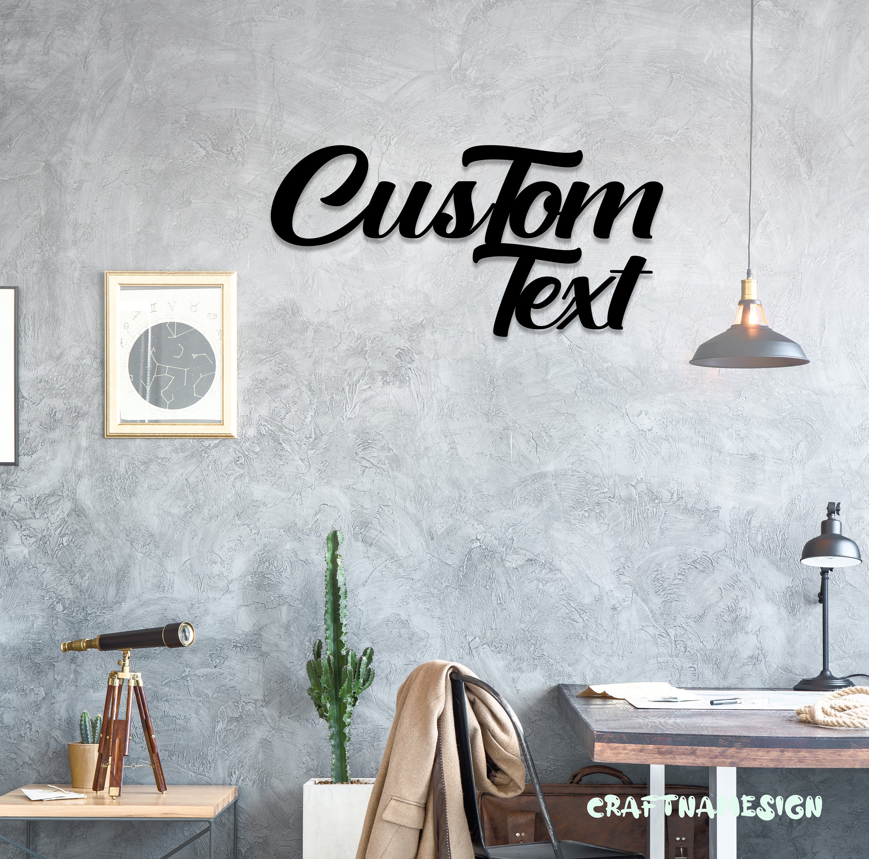 Your Custom Text Words Metal Wall Art LED Light - Personalized Name ...