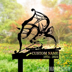 Custom Deer Hunting Memorial Stake, Personalized Deer Hunter Garden Memorial, Memorial Plaque, Cemetery Stake, Remembrance Gift