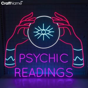 Psychic Reading Led Schild, Psychic Fortune Teller Shop Leuchtreklame, Benutzerdefinierte Leuchtreklame, Psychic Tarot Raumwanddekor, Psychic Reader Shop Schild