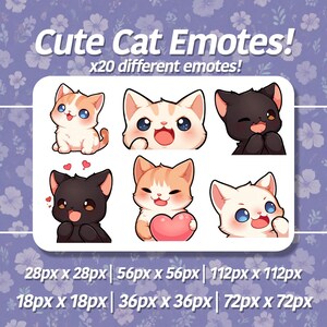 Cute Cat Emote Bundle! 20 Emotes - Twitch, Youtube, Discord