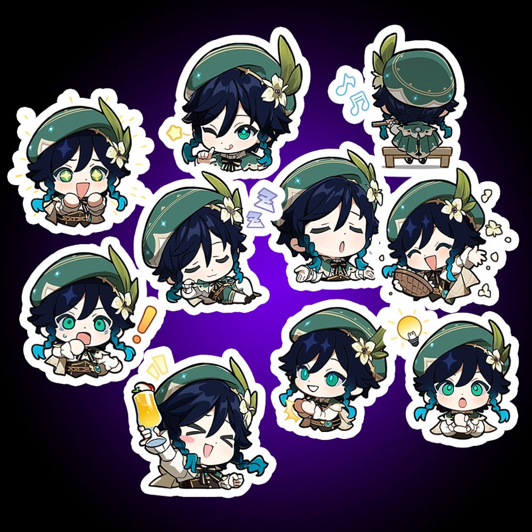Genshin Impact Sticker Pack Laptop Decal High Quality Journaling Venti ...