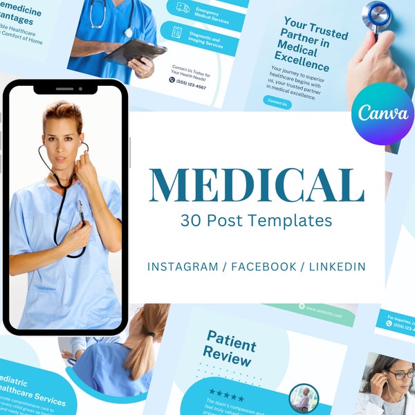 de Réseaux sociaux médicaux | Publications Instagram | Design moderne et épuré | Modèle Canva Pédiatrie, Docteur, Médecin, Santé, Clinique, Infirmière