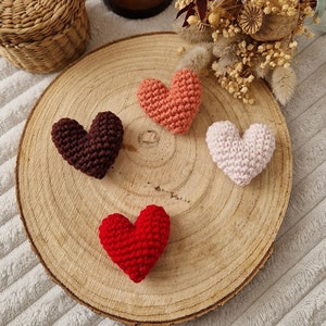 Crocheted heart in its little bag / lucky charm My dose of love in a pouch