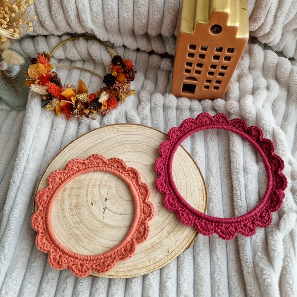 Cadre à festons au crochet / Accessoire décoration en coton
