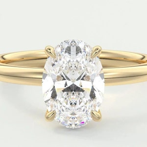 10K Solid Yellow Gold Moissanite Engagement Ring Gift For Her 1.33 CT Moissanite Anniversary Ring Prong Set Solitaire Ring Promise Ring