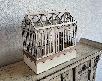 Do It Yourself viktorianischen Terrarium Gewächshaus mit Efeu Design. Für 3mm 4mm und 4,5mm Sperrholz. Laser cut Datei. SVG DXF PDF Digitaler Download