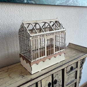 Do It Yourself Victorian Terrarium Greenhouse with Ivy design. For 3mm 4mm and 4.5mm plywood. Laser cut file. SVG DXF PDF Digital download