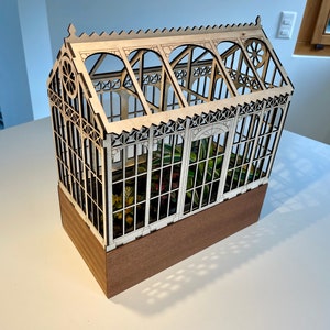 Faça você mesmo, estufa de terrário vitoriano. Para compensados de 3mm, 4mm e 4,5mm. Arquivo cortado a laser. Baixar SVG DXF PDF Digital