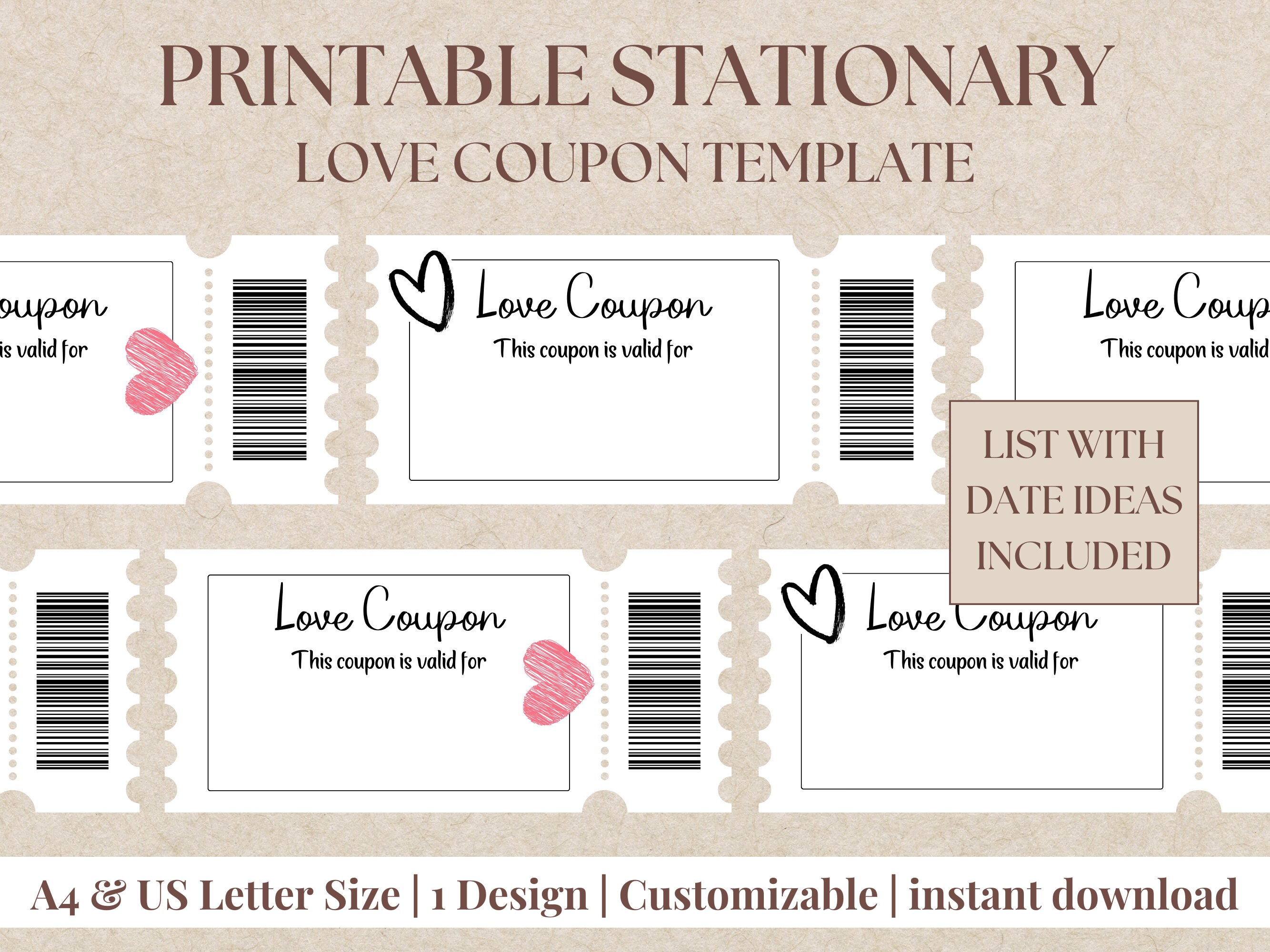 Love Coupon Printables, Personalized Coupons, Printable Coupons - Etsy