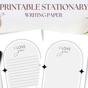 Carta de amor imprimible, tamaño A4 y carta, papel de escritura imprimible, descarga instantánea
