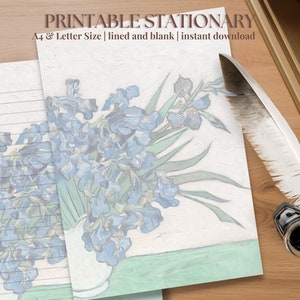 Druckbares Briefpapier Set - Elegantes Blumen Briefpapier für Brieffreundschaften und Brieffreundschaften | A4 & US Letter Größe | Digitaler Download