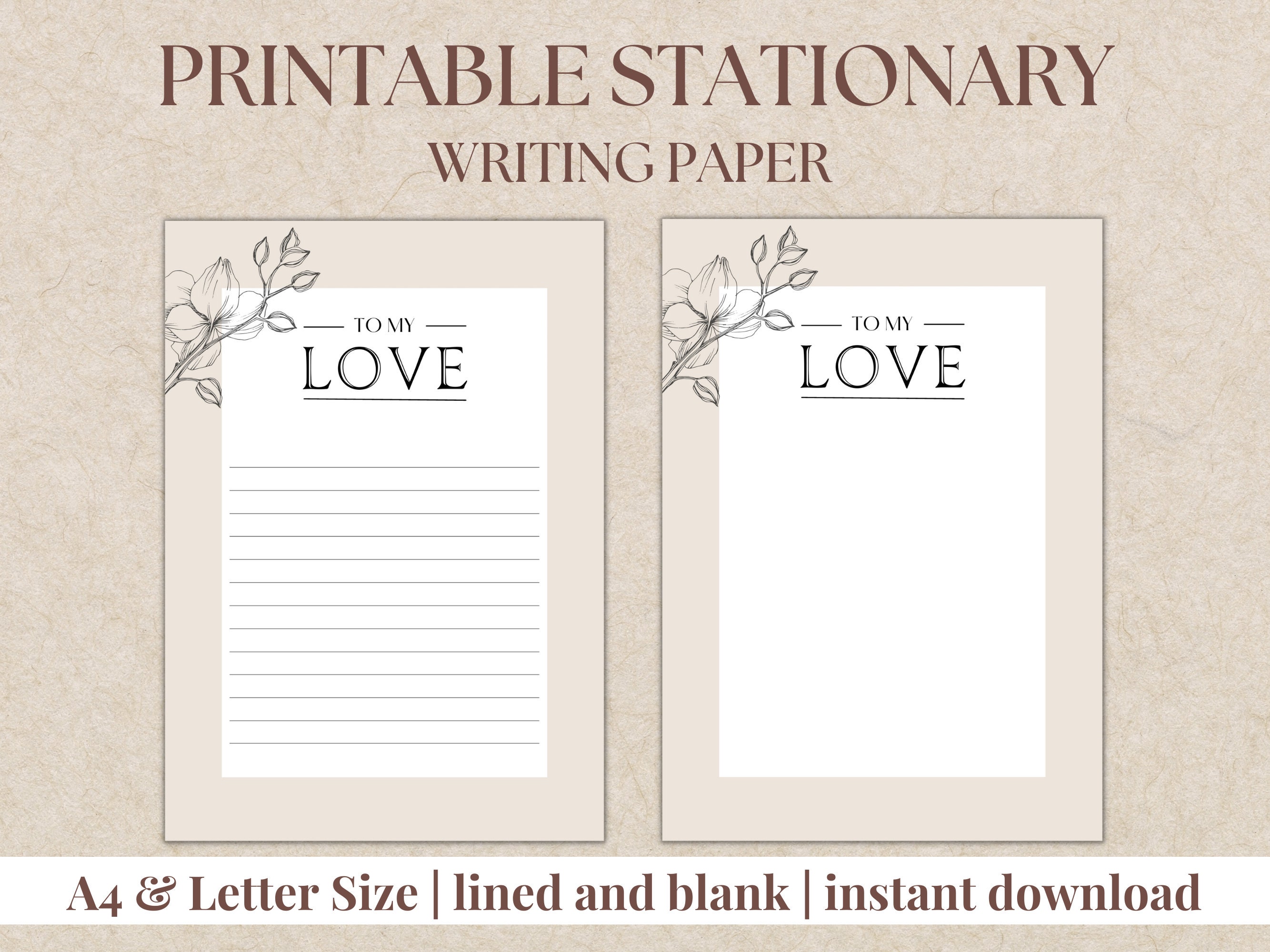 Love Letter Printable A4 and Letter Size Writing Paper Printable Love Letter Printable A4 and Letter Size Writing Paper Printable