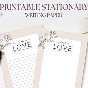 Liebesbrief zum Ausdrucken, A4 und Letter Größe, Briefpapier zum Ausdrucken, Sofort Download