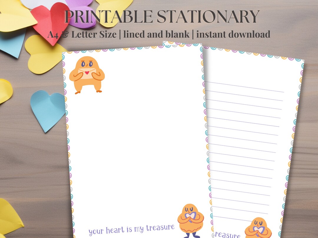 Penpal Letter Printable, A4 and Letter Size, Printable Writing Paper, Instant Download - Etsy