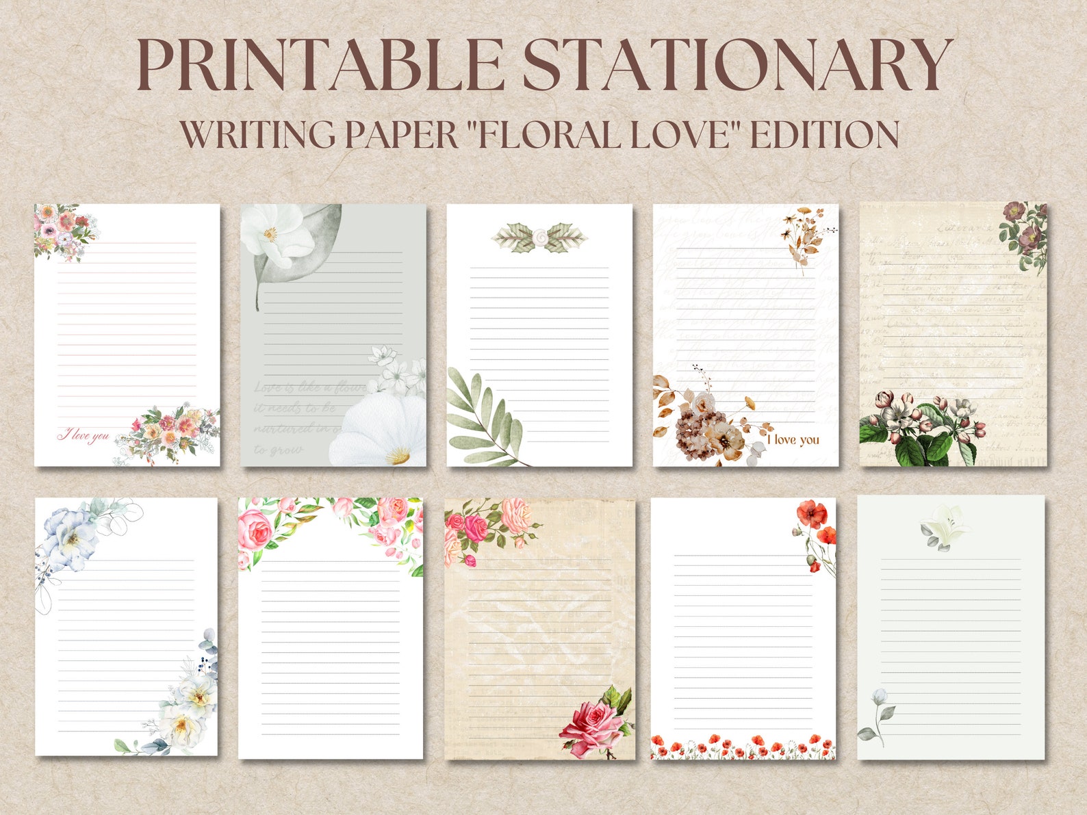 Printable Writing Paper, Printable Valentines Stationary, Printable Love Letter Paper - Etsy