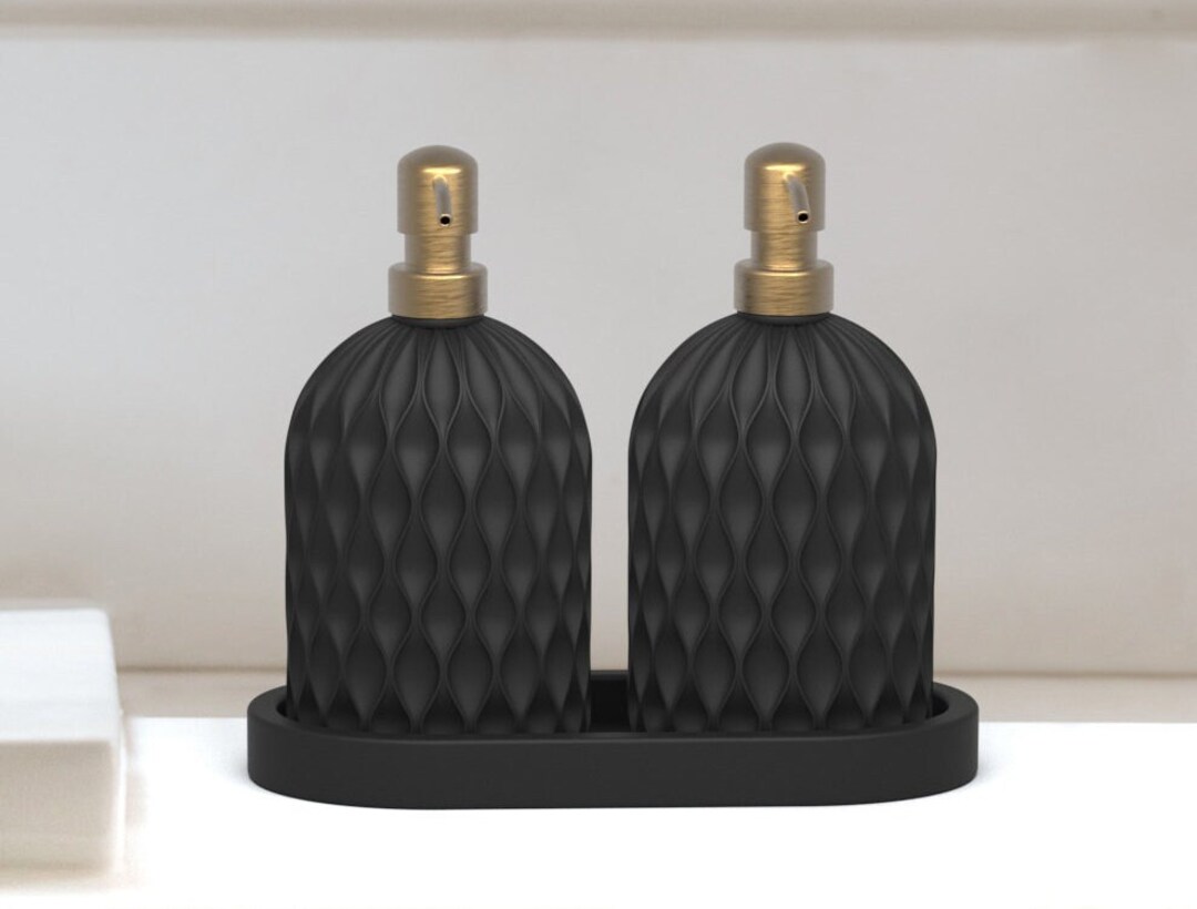 3D Printed Hand Soap & Lotion Dispenser Set With Traynova Etsy