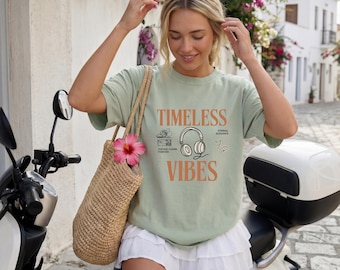 Timeless Vibes Kopfhörer T-Shirt | Vintage Musik-Illustration