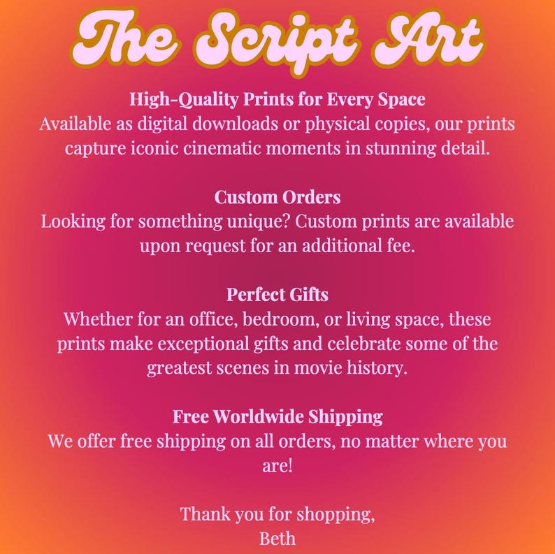 Digital Download - Inception Final Scene Script Poster - Etsy