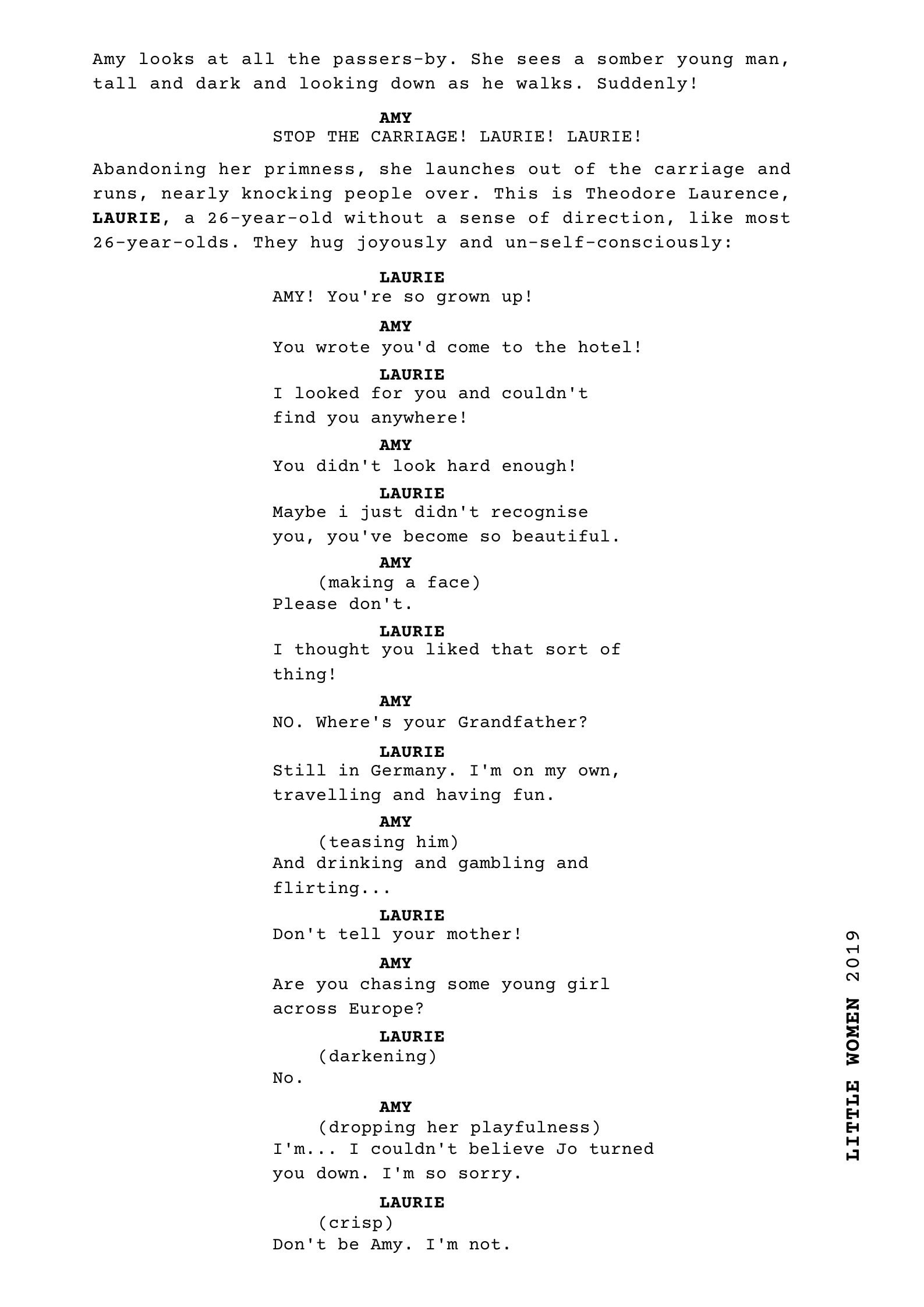 Screenwriting Posters Digital Download - Laurie and Amy Reunite in Paris - Little Women ...