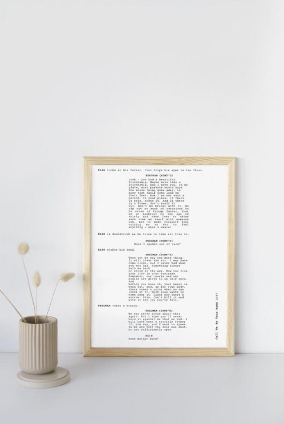 Screenwriting Posters Digital Download - Perlman Monologue Call Me by Your Name Screenplay ...
