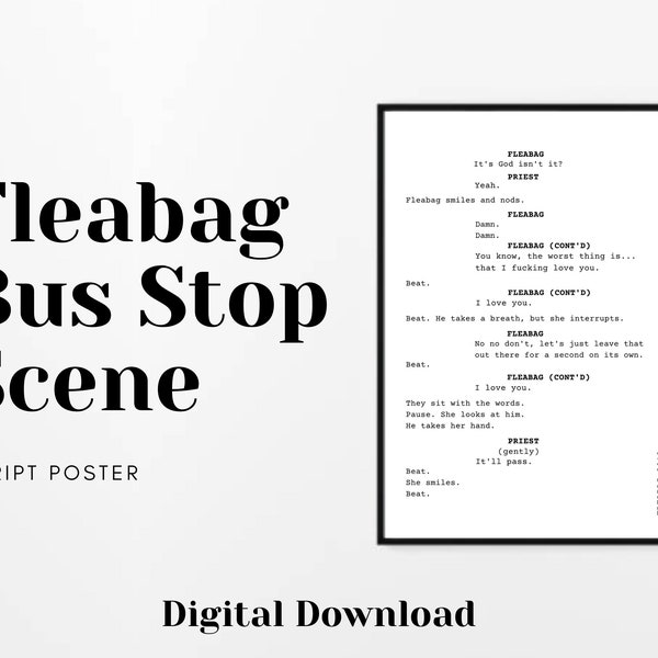 Digital Download - Bus Stop Scene - Fleabag Screenplay Poster