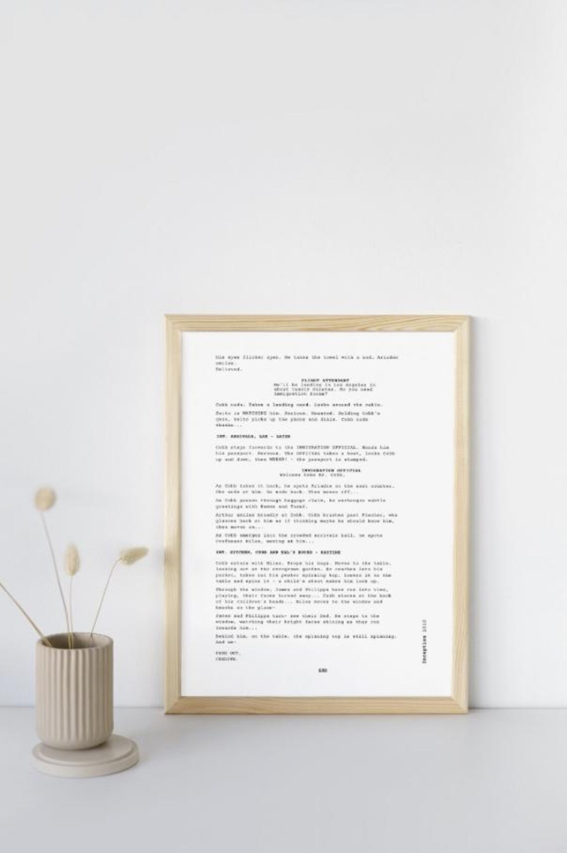 Digital Download - Inception Final Scene Script Poster - Etsy