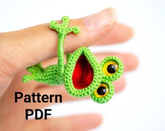 Rana in miniatura all'uncinetto Amigurumi SOLO MODELLO in inglese, modello in formato pdf per giocattolo di peluche Amigurumi
