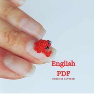 Crochet Amigurumi Miniature No Sew Crab English PATTERN ONLY, pdf Amigurumi no stuffed Micro Crab Toy Pattern