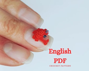 Uncinetto Amigurumi in miniatura senza cucire granchio inglese SOLO MODELLO, pdf Amigurumi senza micro granchio imbottito modello giocattolo