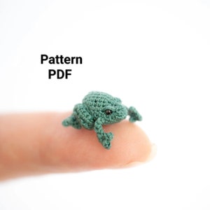 Crochet Amigurumi Miniature Frog English PATTERN ONLY, pdf Amigurumi Stuffed Toad Toy Pattern