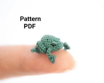 Rana in miniatura Amigurumi all'uncinetto SOLO PATTERN inglese, pdf Amigurumi Stuffed Toad Toy Pattern