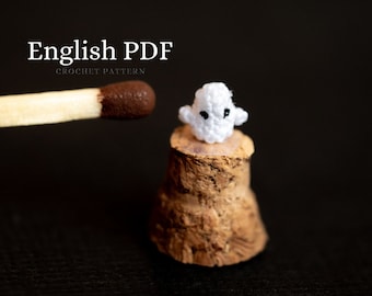 MODELLO ALL'UNCINETTO: Boo Ghost Mini Amigurumi Modello senza cuciture, Scritto in inglese, Progetto adatto ai principianti, Decorazione di Halloween, Fantasma all'uncinetto