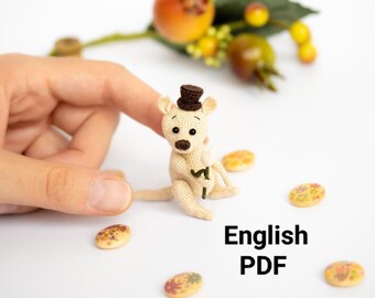 Crochet Amigurumi Miniature Kangaroo English PATTERN ONLY, pdf Amigurumi Stuffed Mini Kangaroo Toy Pattern
