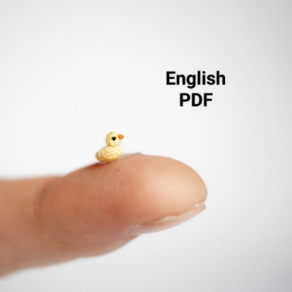 Crochet Amigurumi Miniature Duck English PATTERN ONLY, pdf Amigurumi Stuffed Micro Duck Toy Pattern