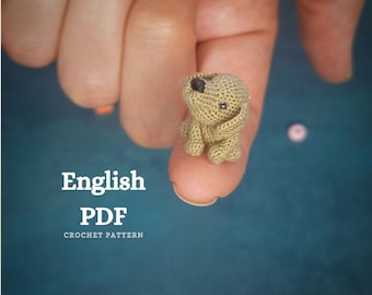 Schema uncinetto Amigurumi Micro Miniature Puppy SOLO in inglese, schema pdf Amigurumi Peluche Portachiavi Cane