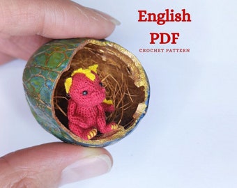 Schema uncinetto DRAGO amigurumi tutorial pdf amigurumi drago fantasia animale miniatura