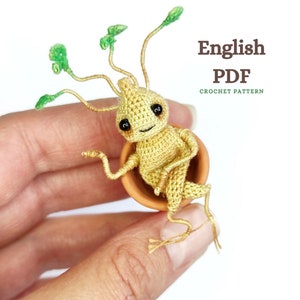 Crochet Amigurumi Plant Sprout Pattern, Miniature Root Baby Toy (PDF Pattern)