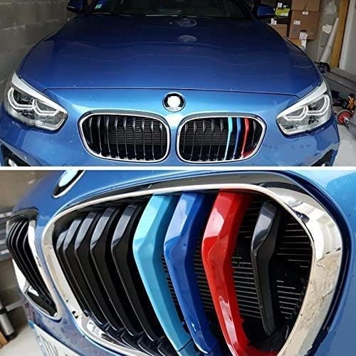 3x Grille COVER STRIPES for BMW 3 Series (E46) 01-05 RESTYLING in Colors M  Sport