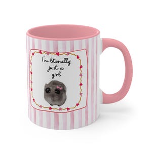 Funny Hamster Mug - I&#39;m literally just a girl hamster meme, Cute Ceramic Coffee Cup, Animal Lover Gift, Humorous Tea Mug, Novelty