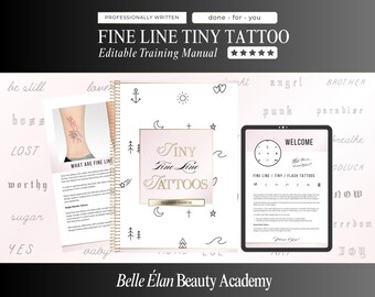 Fineline Tattoo Training Manual: Editable Canva Template (200 Pages, 100 Templates)