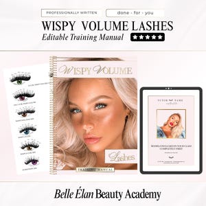 Wispy Eyelash Extension Training Manual: Lash Class, Canva Template (Digital Download)