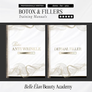 Neurotoxins & Dermal Fillers Training Manuals for Aesthetics Injectors, Cosmetic Aesthetics Training Guides, Botox, Fillers, Edit in Canva